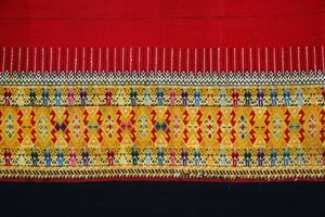 Double-hook patterned fabric, Chom Thong, Chiang Mai, Thailand by Thai School