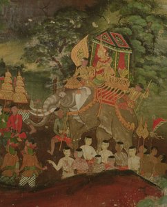 King Sanjaya on an Elephant, Wat Suwannaram, Dhonburi