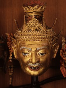 Mask of a Reshi, or hermit, for Khon theatre
