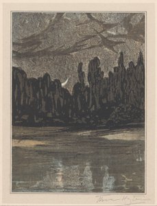 Nocturnal Landscape with Migratory Birds by Theo van Hoytema (signed by artist)