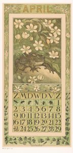 Calendar Page April with Frog by Theo van Hoytema