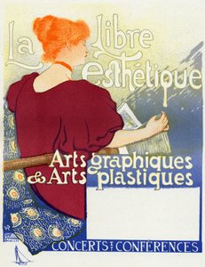 Music. La Libre Esthetique (The Free Aesthetic), concerts in Bruxelles. Poster by Van Rysselberghe, Belgium