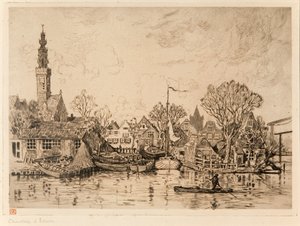 Shipyard in Edam (Netherlands) by Théo van Rysselberghe