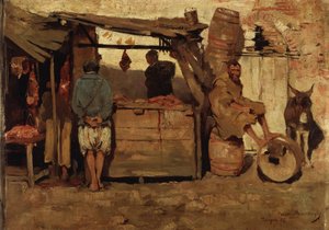 Butchery in Tangier by Théo van Rysselberghe