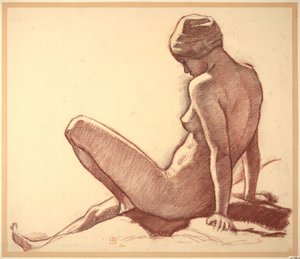 Study of Female Nude by the Sea for "The Bathers" by Théo van Rysselberghe
