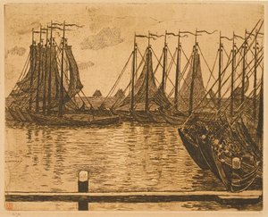 Volendam (Netherlands), Boats at Anchor by Théo van Rysselberghe