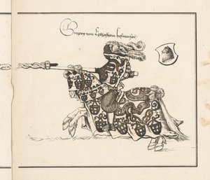 Book on Tournaments: Jouster Facing Left by Theobald Senefelder