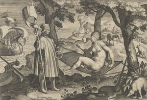 New Inventions of Modern Times [Nova Reperta], The Discovery of America, plate 1, ca. 1600