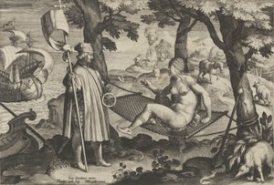 New Inventions of Modern Times [Nova Reperta], The Discovery of America, plate 1