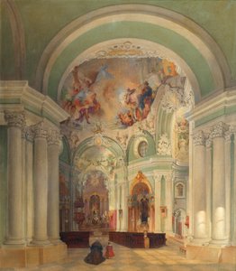 The Interior of the Piarist Church in Vienna by Theodor Jachimowicz