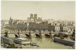 Île de la Cité and the Pont Neuf in Paris by Theodor Josef Hubert Hoffbauer