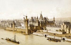 The Louvre in the 16th century by Theodor Josef Hubert Hoffbauer