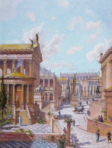 The Roman Forum of Antiquity by Theodor Josef Hubert Hoffbauer