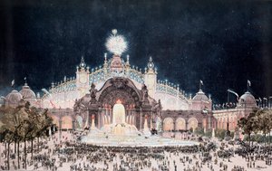 Universal Exhibition, View of the Palace of the Electricity and Water Castle, Paris by Theodor Josef Hubert Hoffbauer