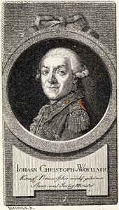 Johann Christoph von Woellner 1732-1800