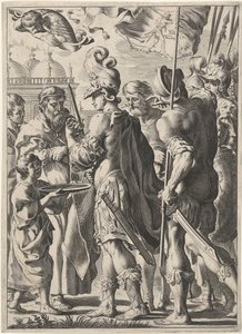 Alexander the Great Cutting the Gordian Knot, 17th century by Theodor Matham