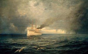 Steamship Kaiser Wilhelm II on the High Seas by Theodor Ohlsen