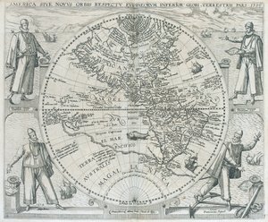 A Map of the Americas by Theodor de Bry