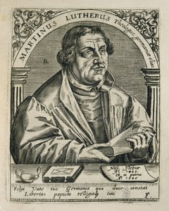 Martin Luther (1483-1546). German religious reformer. Engraving. Spain. Madrid. National Library by Theodor de Bry