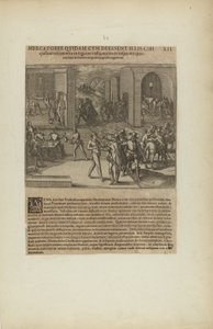 Mercatores Quidam cum Deessent Illis Cibi Quibus Vescerentur in.... (from book, Americae, part five)