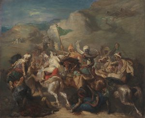 Battle of Arab Horsemen Around a Standard by Théodore Chassériau
