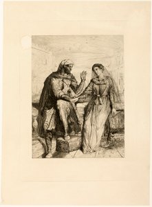 She Thanked Me, plate two from Othello by Théodore Chassériau