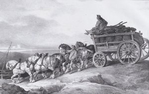 Coal Wagon Drawn by Horses by Theodore Gericault