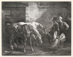 Two Post-Horses at a Stable Door