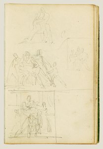 Four Compositional Studies for a Group of Figures by Theodore Gericault