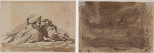 Man Clutching a Horse in Water (detail) by Theodore Gericault
