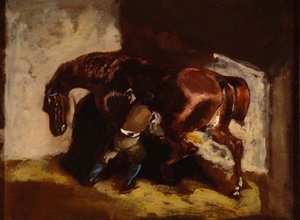 Man Grooming a Horse by Theodore Gericault