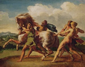 Slaves Stopping a Horse, Study for 