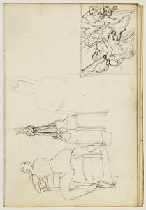 Tassels, Seated Figure from Behind Chair, Thumbnail Study of Charging Chasseur by Theodore Gericault