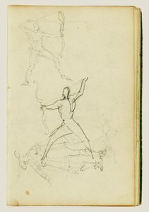 Three Studies of a Nude Man with Bow and Arrow, Standing Cavalier by Theodore Gericault