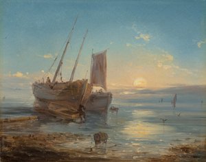 Boats on the Beach at Low Tide