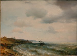 Seacoast with Stranded Ship