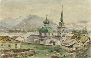 Rear View of Greek Church, Sitka, 1888