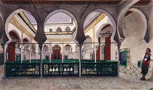 View of an Interior Courtyard of a House in Algiers, c.1830