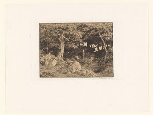 Oak Trees on Rocks by Theodore Rousseau