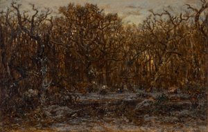 Forest at Sunset in Winter by Theodore Rousseau