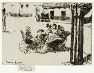 Little Girls and Perambulators, Chelsea Embankment by Theodore Roussel