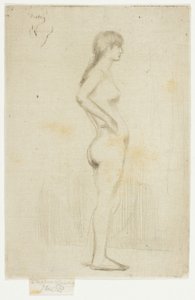 Study from the Nude of a Girl Standing by Theodore Roussel