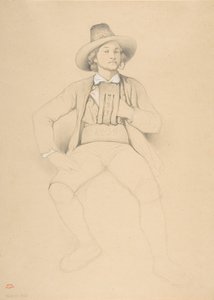 A Man in Tyrolean Costume, Seated, Smoking a Pipe by Theodore Valerio