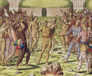 The Execution of an Enemy by the Topinambous Indians, 1562 by Theodore de Bry