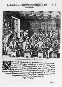 The Story of the Egg of Christopher Columbus (1450-1506) 1585-88 by Theodore de Bry