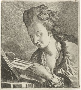Young Woman Reading Sheet Music