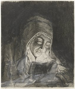 Woman Reading by Candlelight