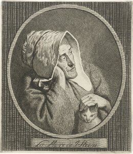 Old Woman with Cat by Theodorus de Roode