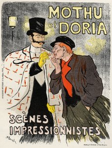 Art. Entertainment. The singers Mothu and Doria. Poster by Steinlen, France by Théophile Alexandre Steinlen