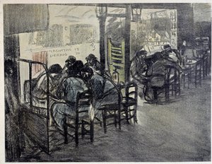 On the Terrace of the Cafe by Théophile Alexandre Steinlen